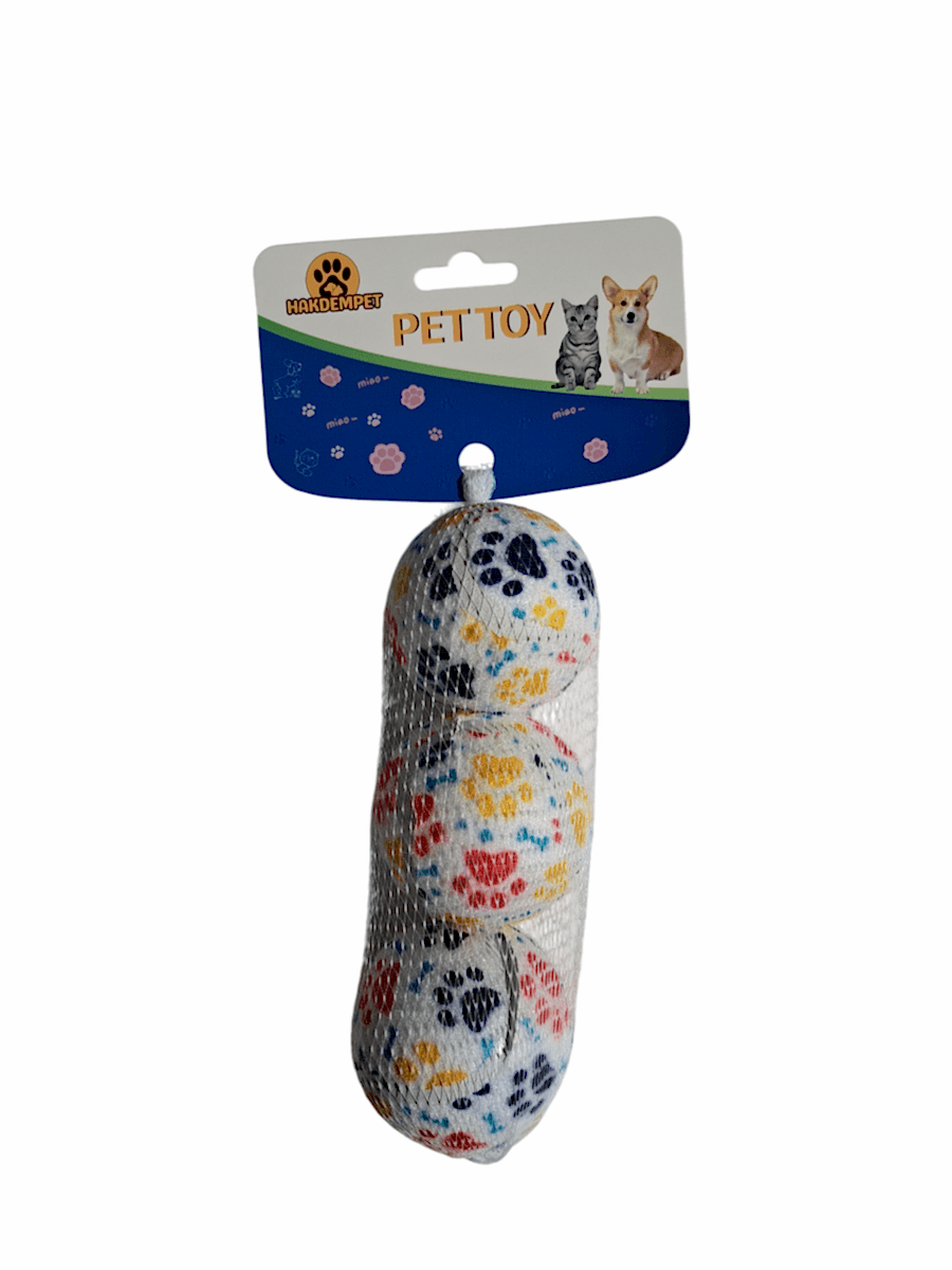  - 3 LÜ PATİ DESENLİ TOP 6,5 CM