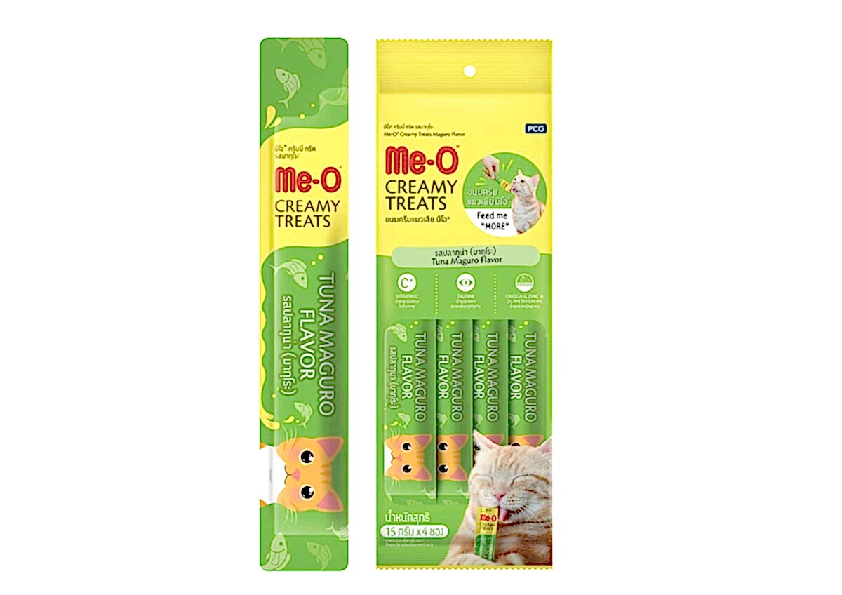  - 5-ME-O CREAMY SARI YÜZGEÇLİ ORKİNOS BALIĞI KEDİ ÖDÜL 4X15GR 12'Lİ