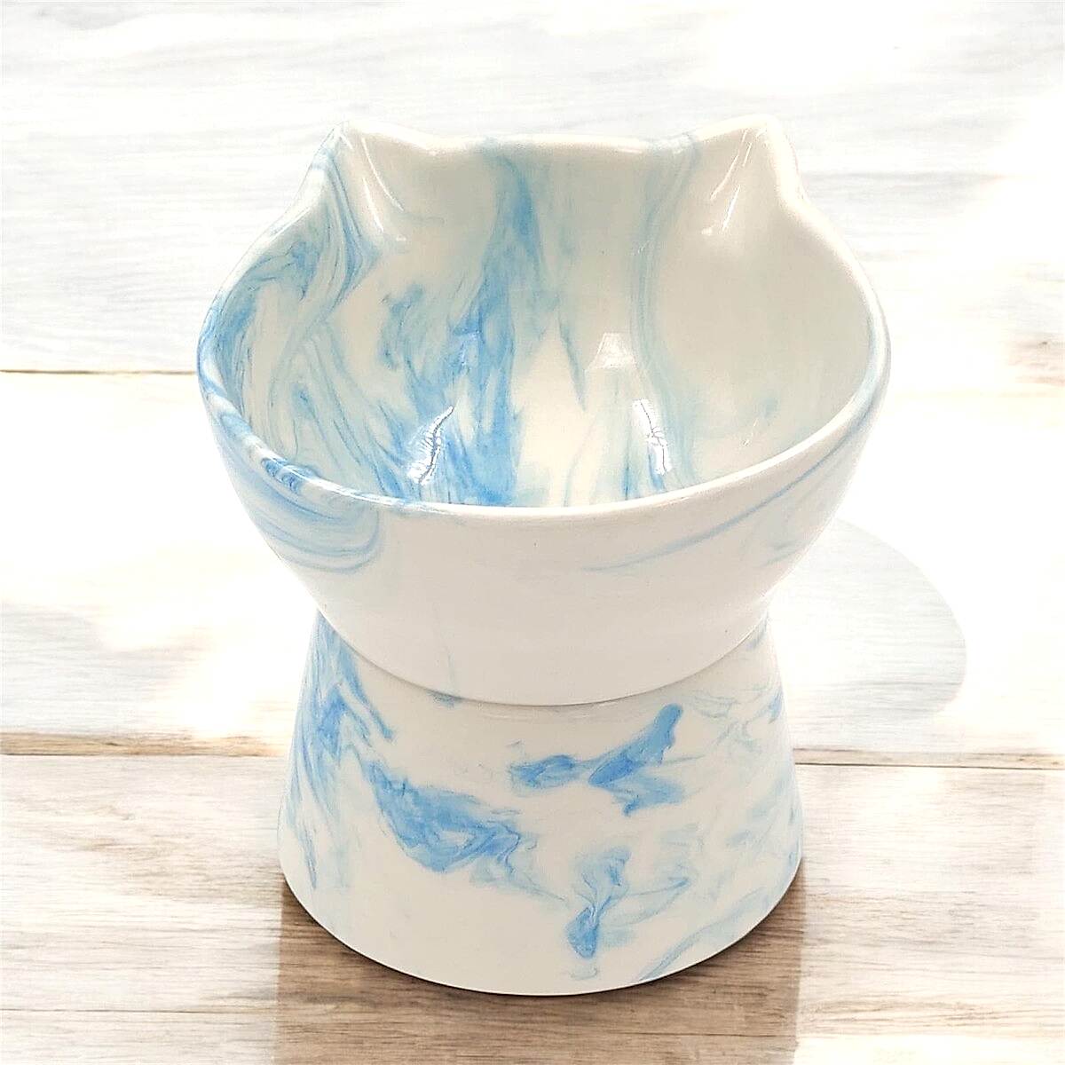  - AYAKLI KEDİ FİGÜR SU KABI MAVİ DESEN