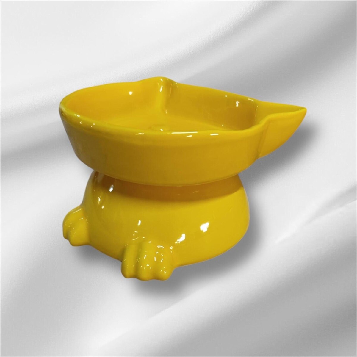  - AYAKLI KEDİ KAFA MAMA KABI NO:1 SARI