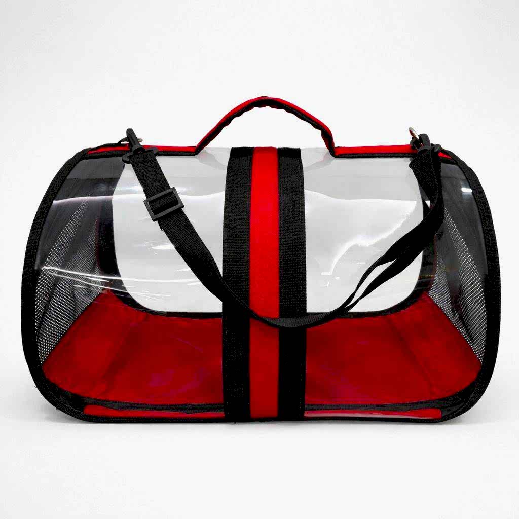 BACCO MİLANO ŞEFFAF ÇANTA KIRMIZI 44x28x28 cm