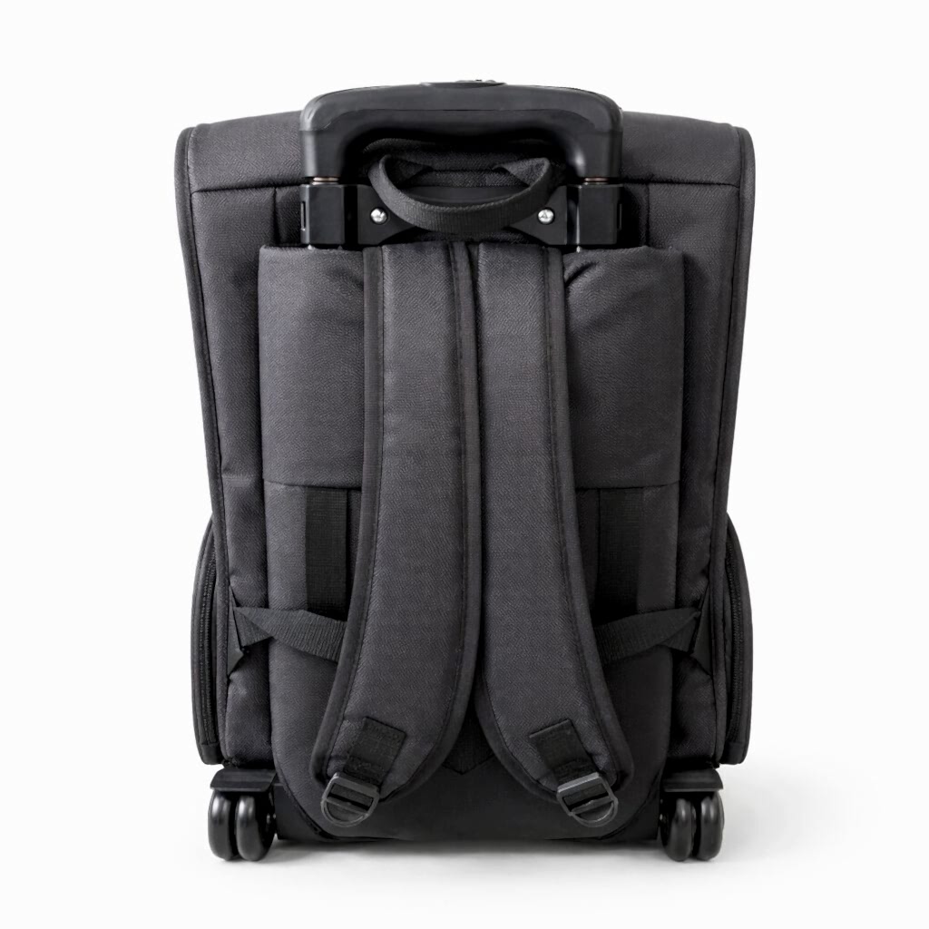 ÇEKÇEKLİ SIRT ÇANTASI SİYAH 32X28X46CM - Thumbnail