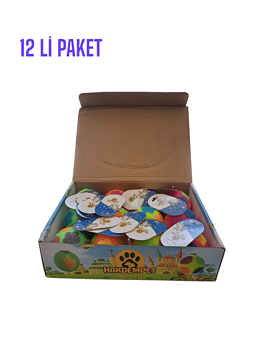  - ÇİÇEK DESENLİ IŞIKLI TOP 7,5 CM 12'Lİ