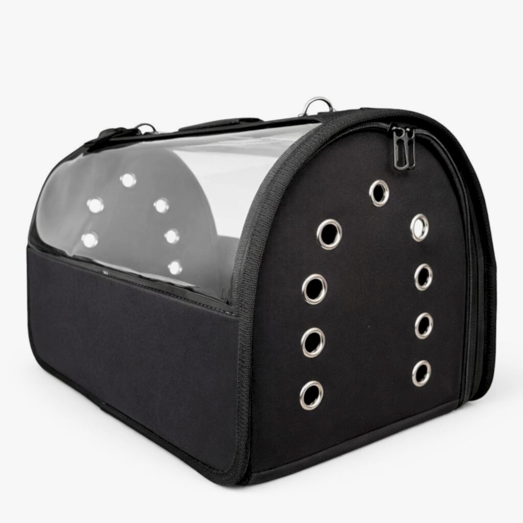 PETPRETTY - PETPRETTY ŞEFFAF ÇANTA BÜYÜK BOY SİYAH 30x30x49 CM