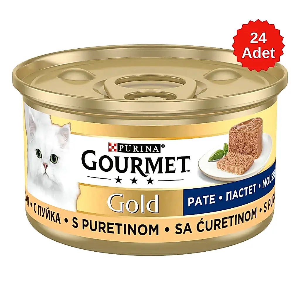  - GOURMET GOLD KIYILMIŞ HİNDİ ETLİ KEDİ KONSERVESİ 85 GR 24'LÜ