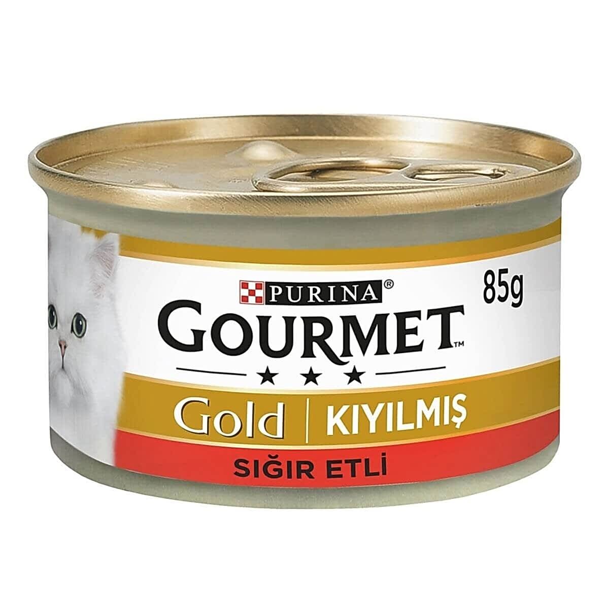  - GOURMET GOLD KIYILMIŞ SIĞIR ETLİ KEDİ KONSERVESİ 85 GR 24'LÜ