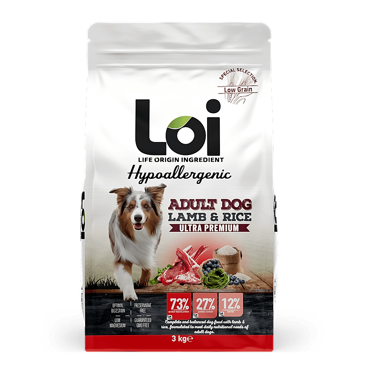 LOI ADULT KÖPEK KUZU ETLİ 3 KG