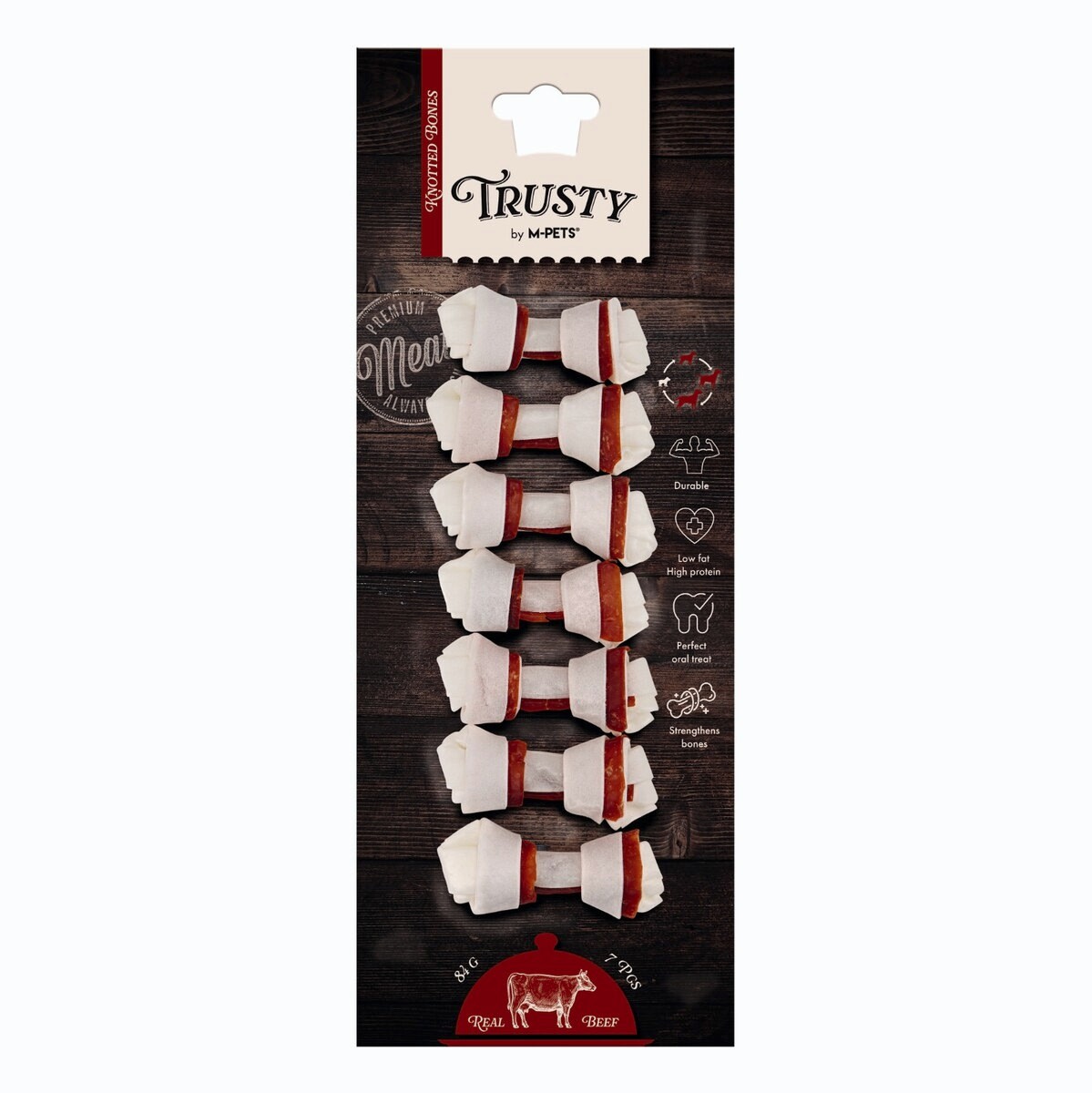  - M-PETS TRUSTY BEEF DÜĞÜMLÜ KEMİK 7Lİ 84GR/6,4CM