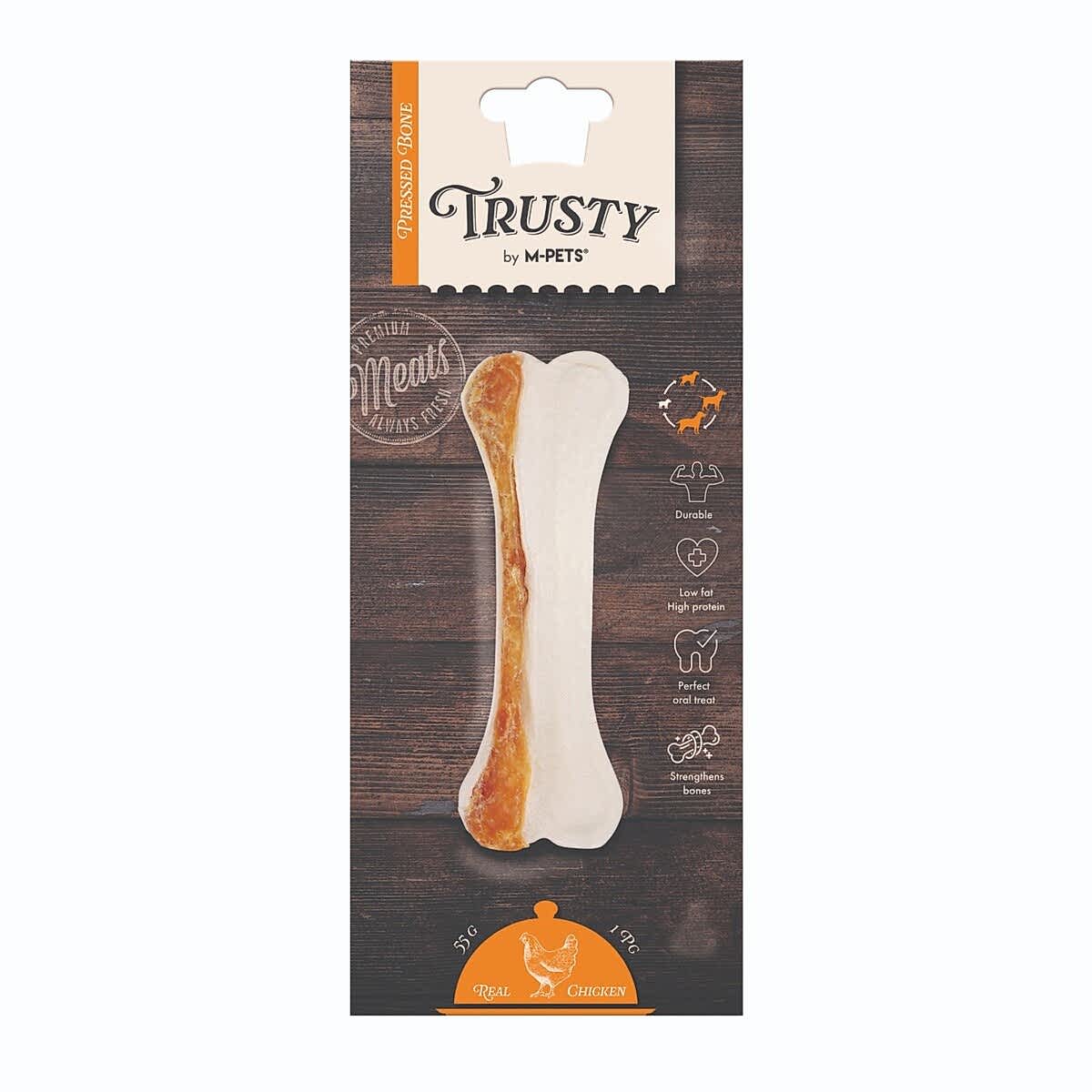  - M-PETS TRUSTY CHICKEN PRESS KEMİK 55GR/12,7CM