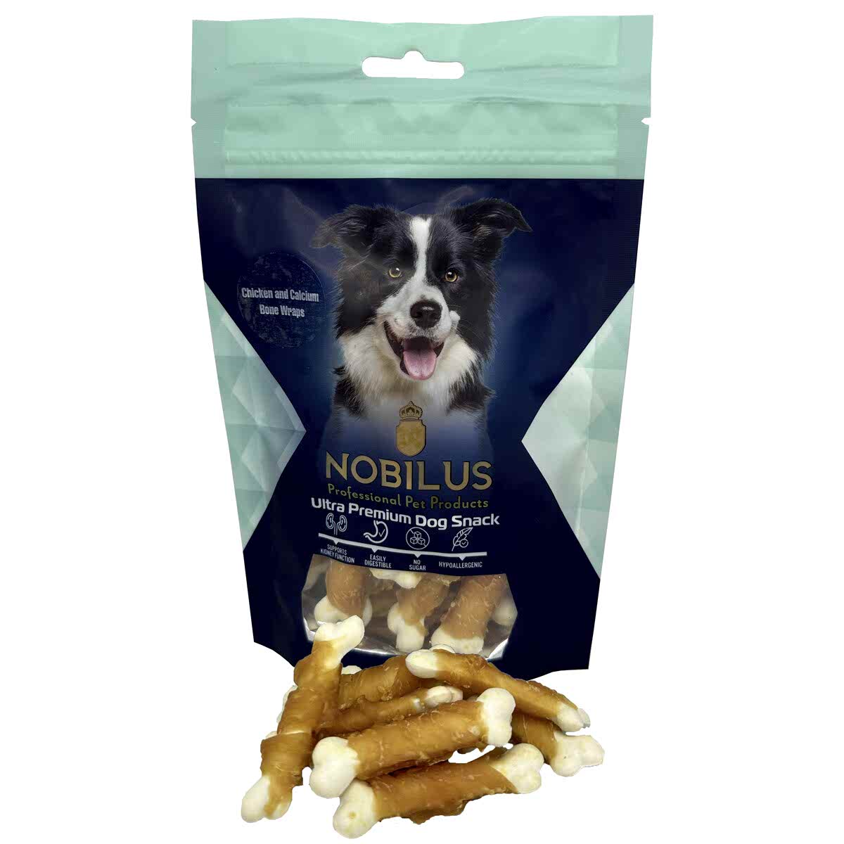  - NOBILUS CHICKEN AND CALCIUM BONE WRAPS DOG SNACK