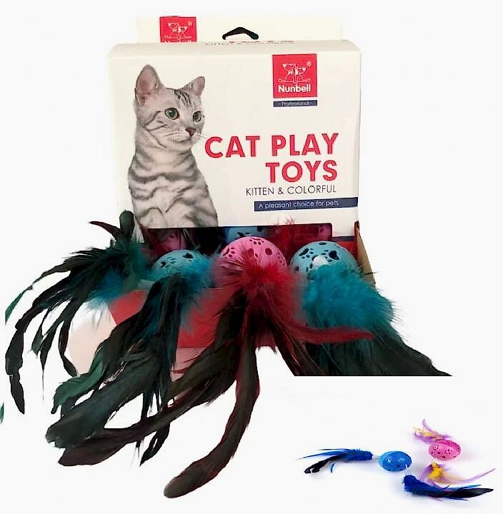 NUNBELL - NUNBELL KEDİ OYUN.İKİ TARAFI TÜYLÜ TOP 24'LÜ