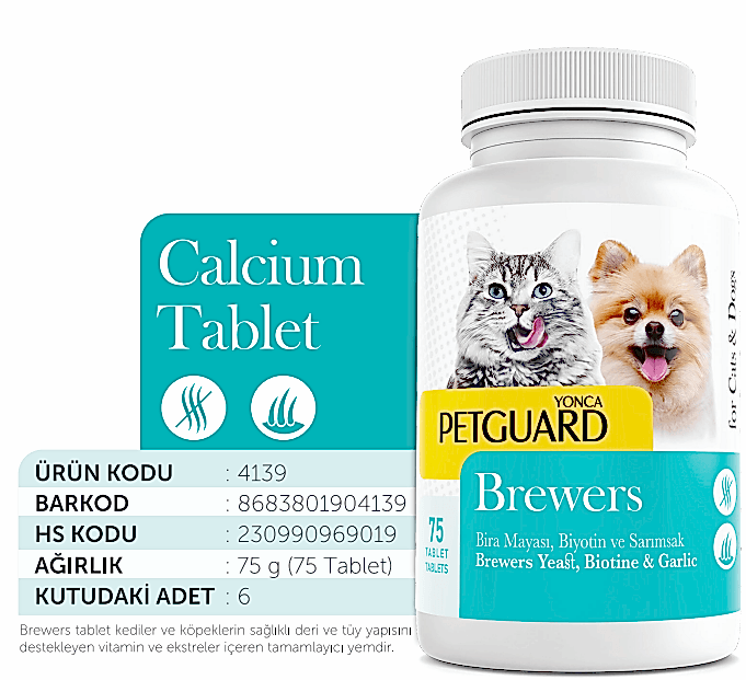  - PETGUARD BREWERS KEDİ KÖPEK 75GR 75 TABLET