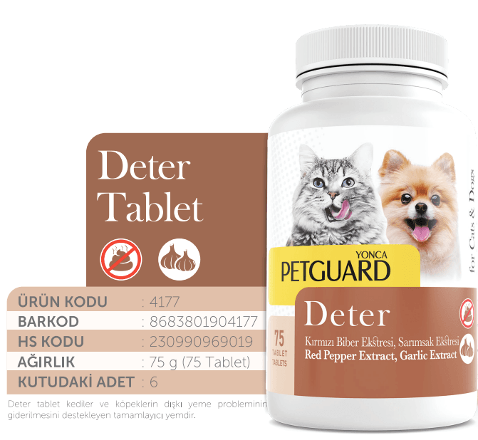  - PETGUARD DETER KEDİ KÖPEK 75GR 75 TABLET
