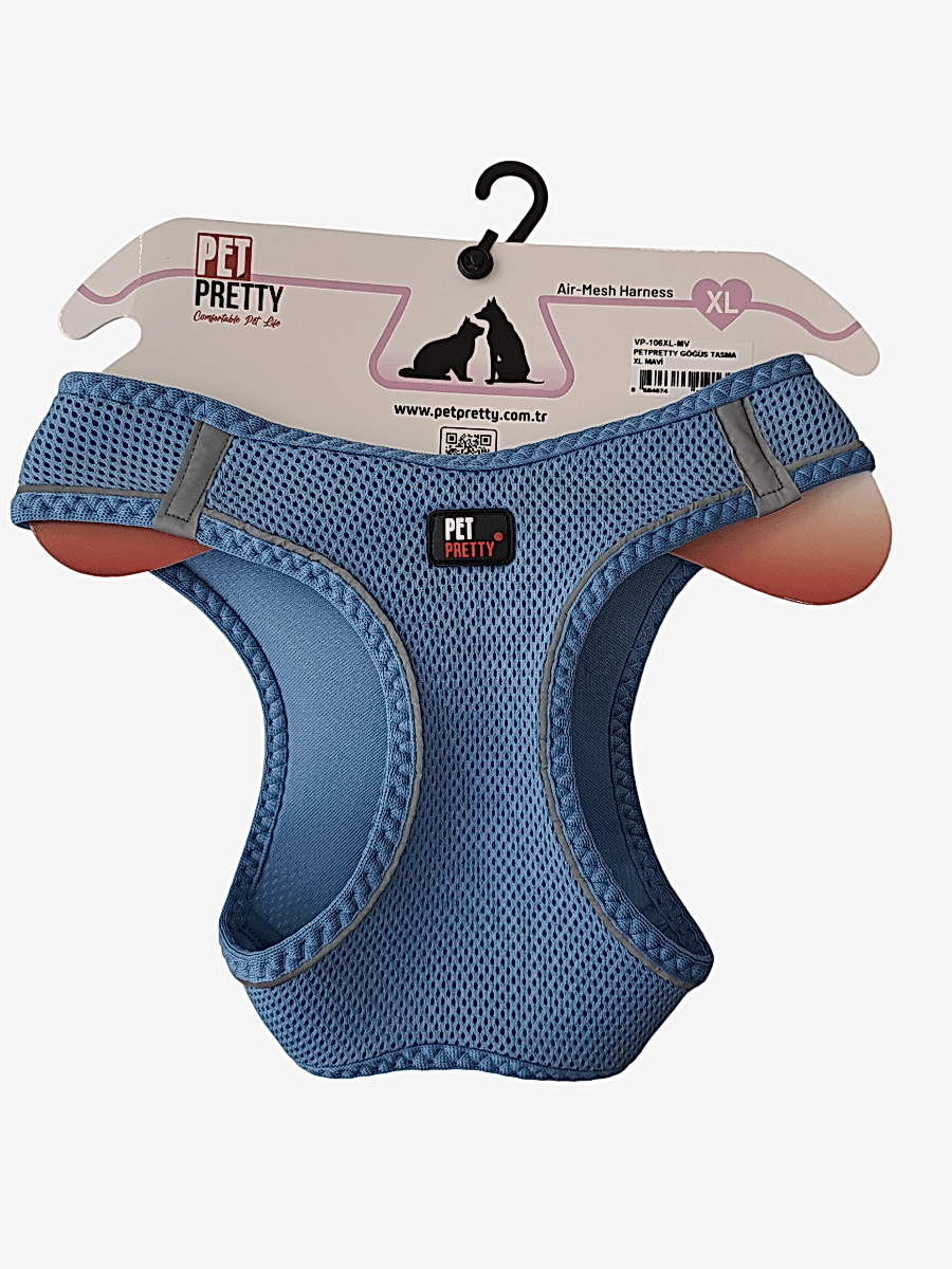 PETPRETTY GÖĞÜS TASMA XL MAVİ