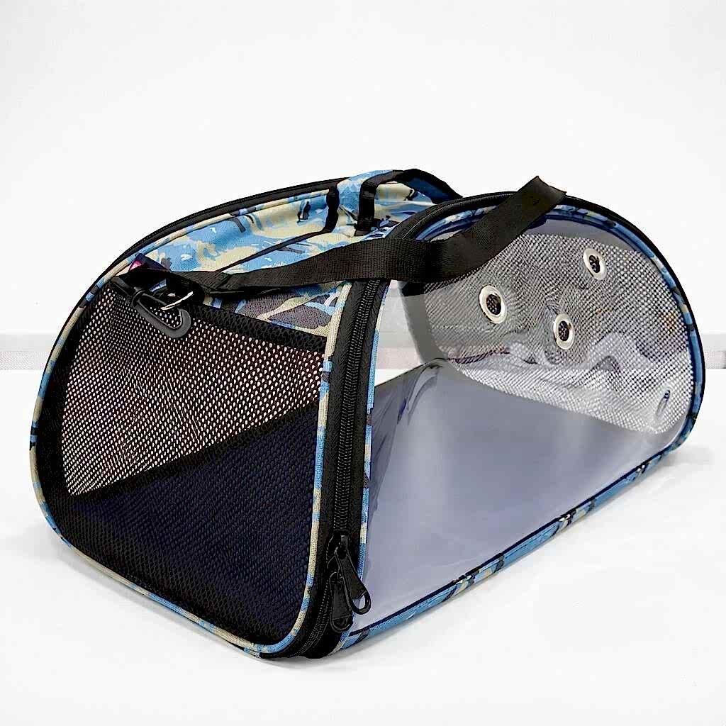  - PETPRETTY ŞEFFAF ÇANTA MAVİ KAMUFLAJ 50x28x28 cm