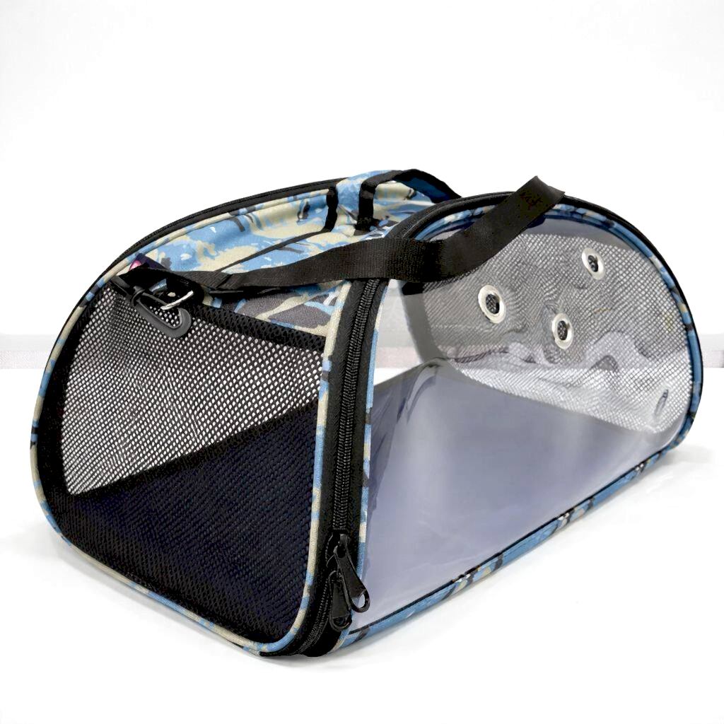 PETPRETTY ŞEFFAF ÇANTA MAVİ KAMUFLAJ 50x28x28 cm