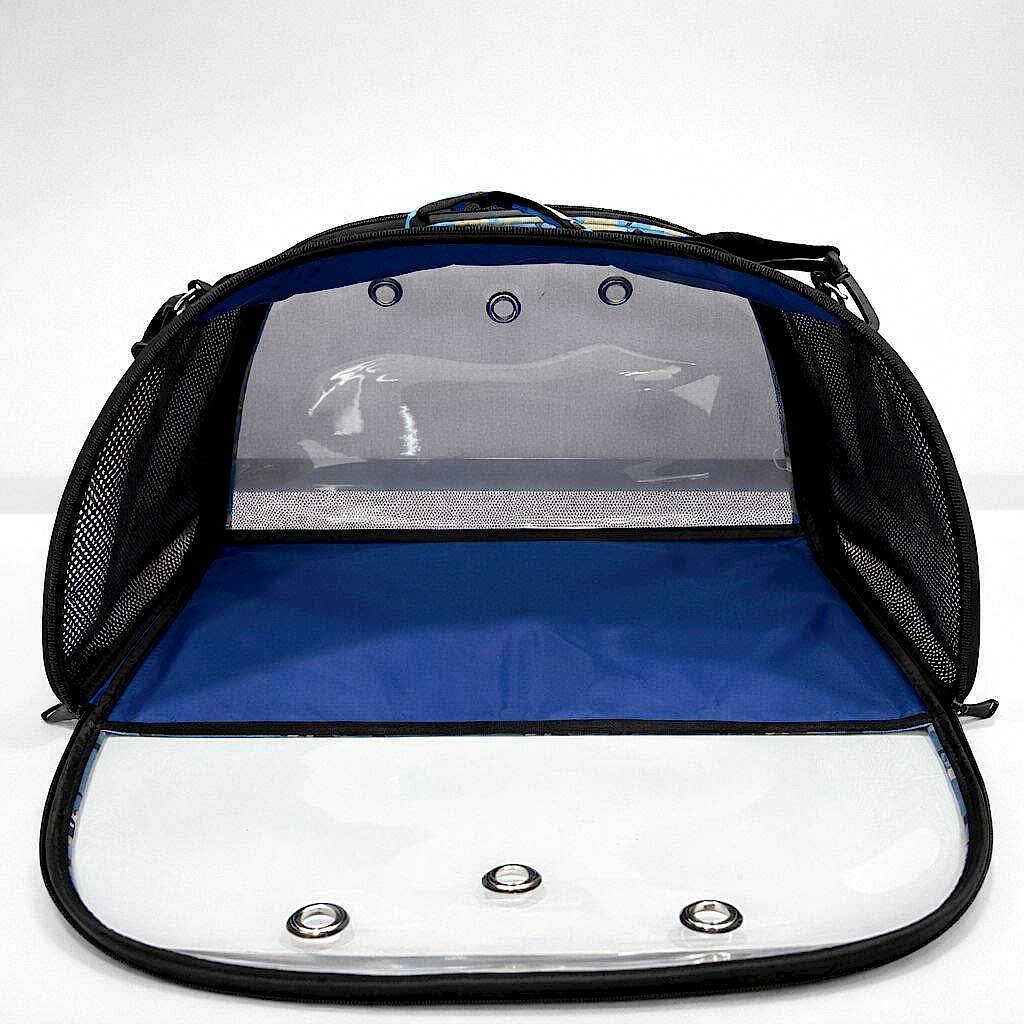 PETPRETTY ŞEFFAF ÇANTA MAVİ KAMUFLAJ 50x28x28 cm