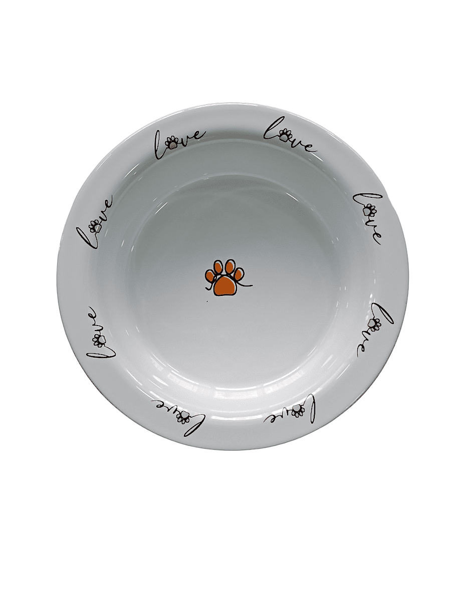  - SERAMİK MAMA KABI KEDİ DERİN BEYAZ 520ML