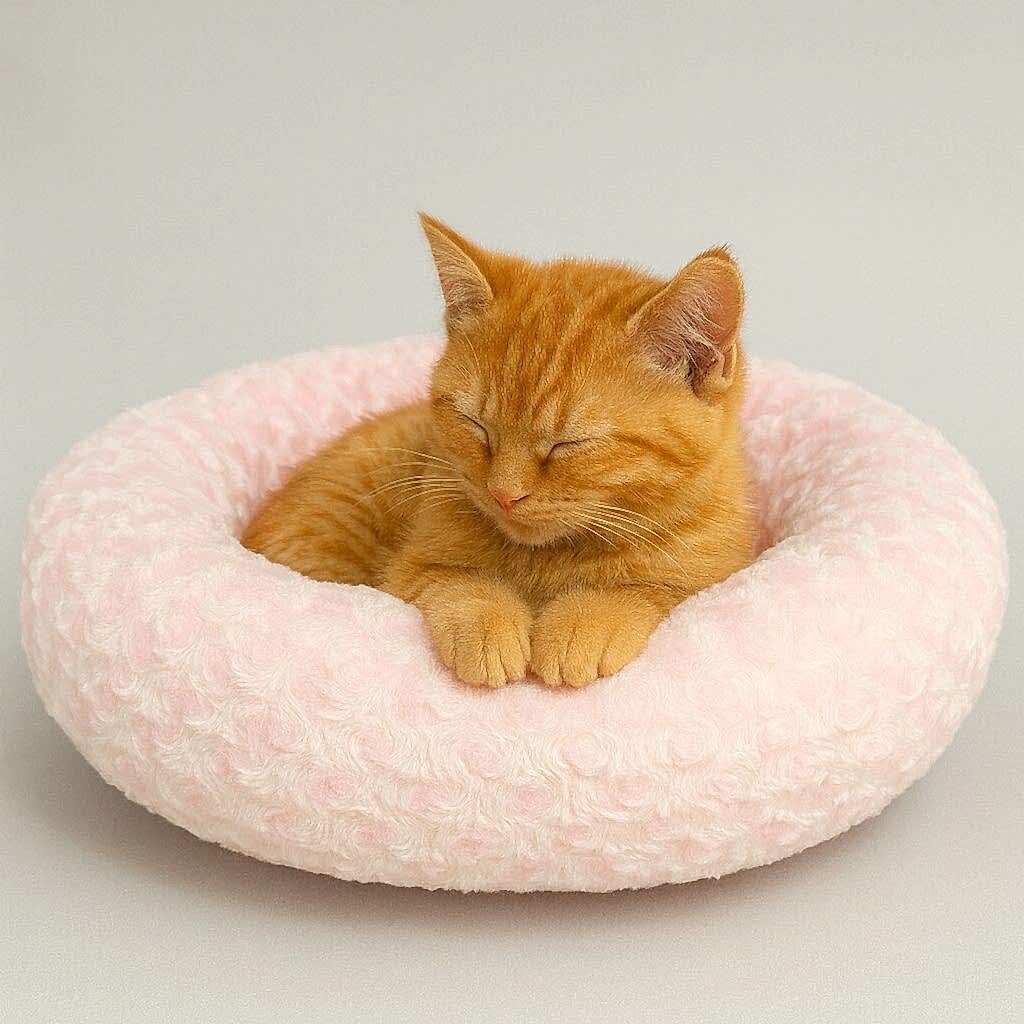  - SİMİT YATAK PELUŞ ŞEKER PEMBE YATAK 55*55