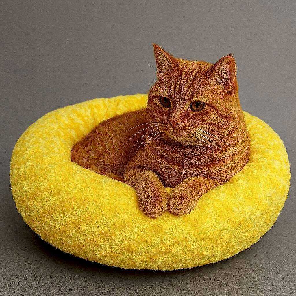 SİMİT YATAK PELUŞ SARI 55x55cm